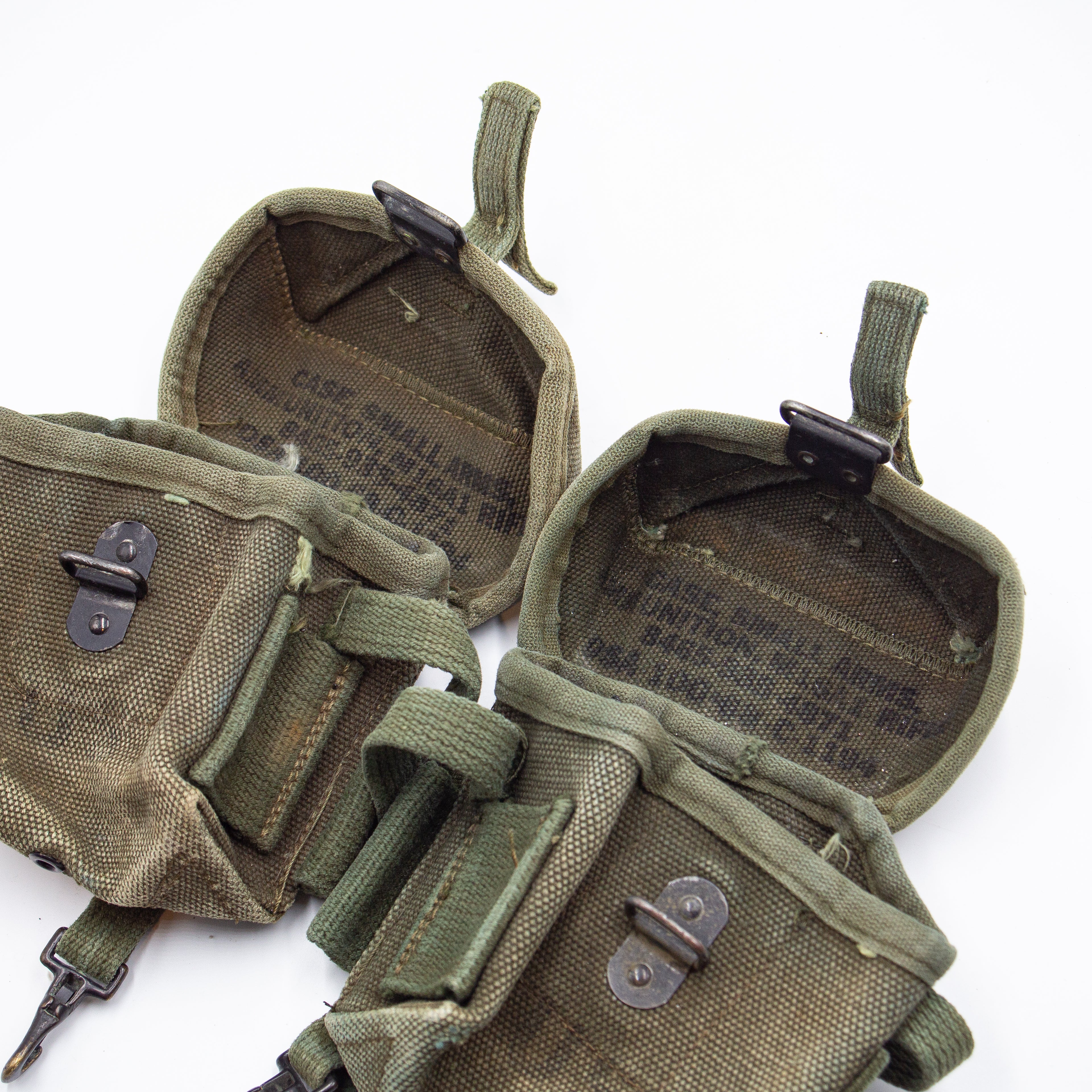 2x Rare 60s Vietnam War M-1956 Short Ammunition Pouch Set - Image 4