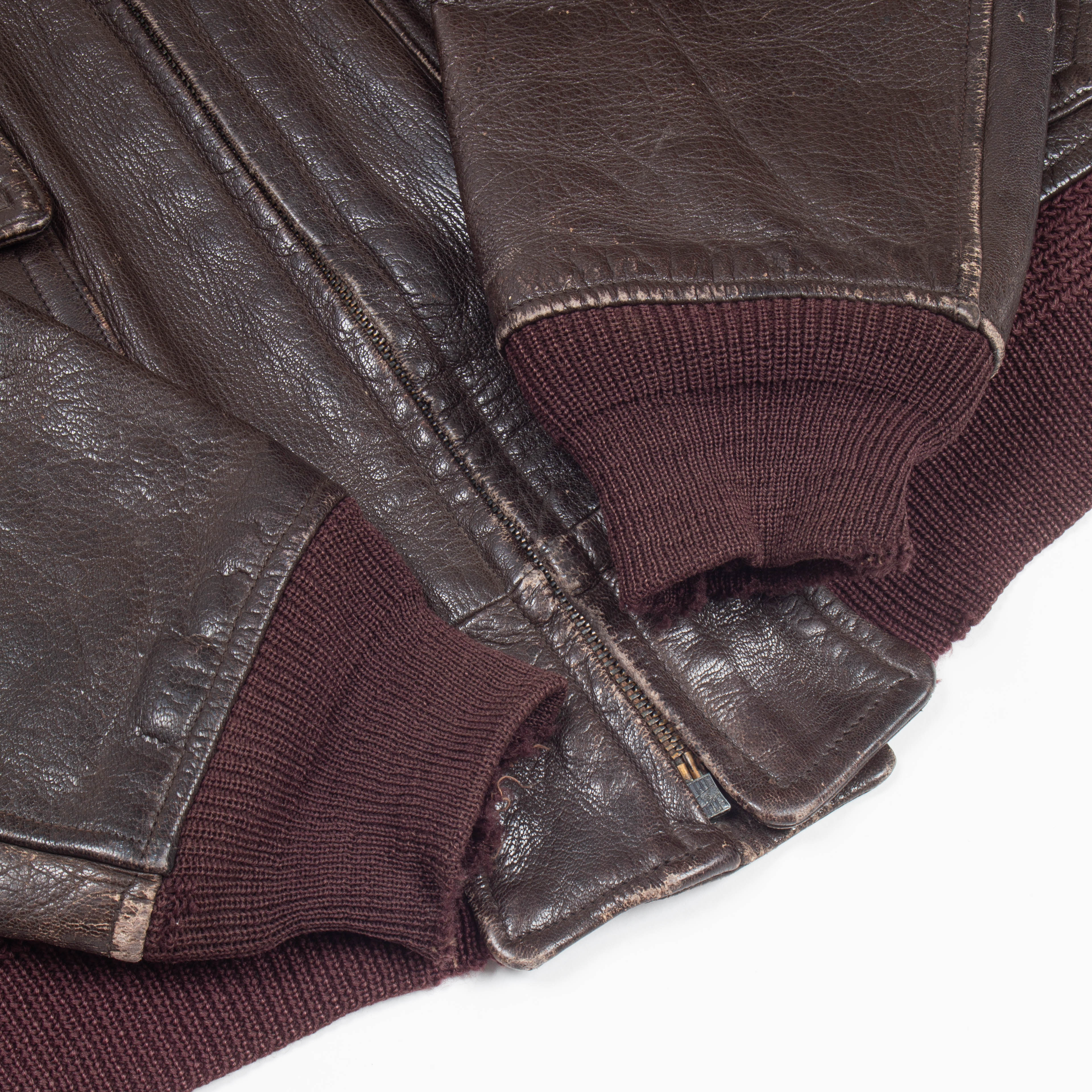 40s WW2 US Navy AN-6552 Leather Flight Jacket - Small - Image 3