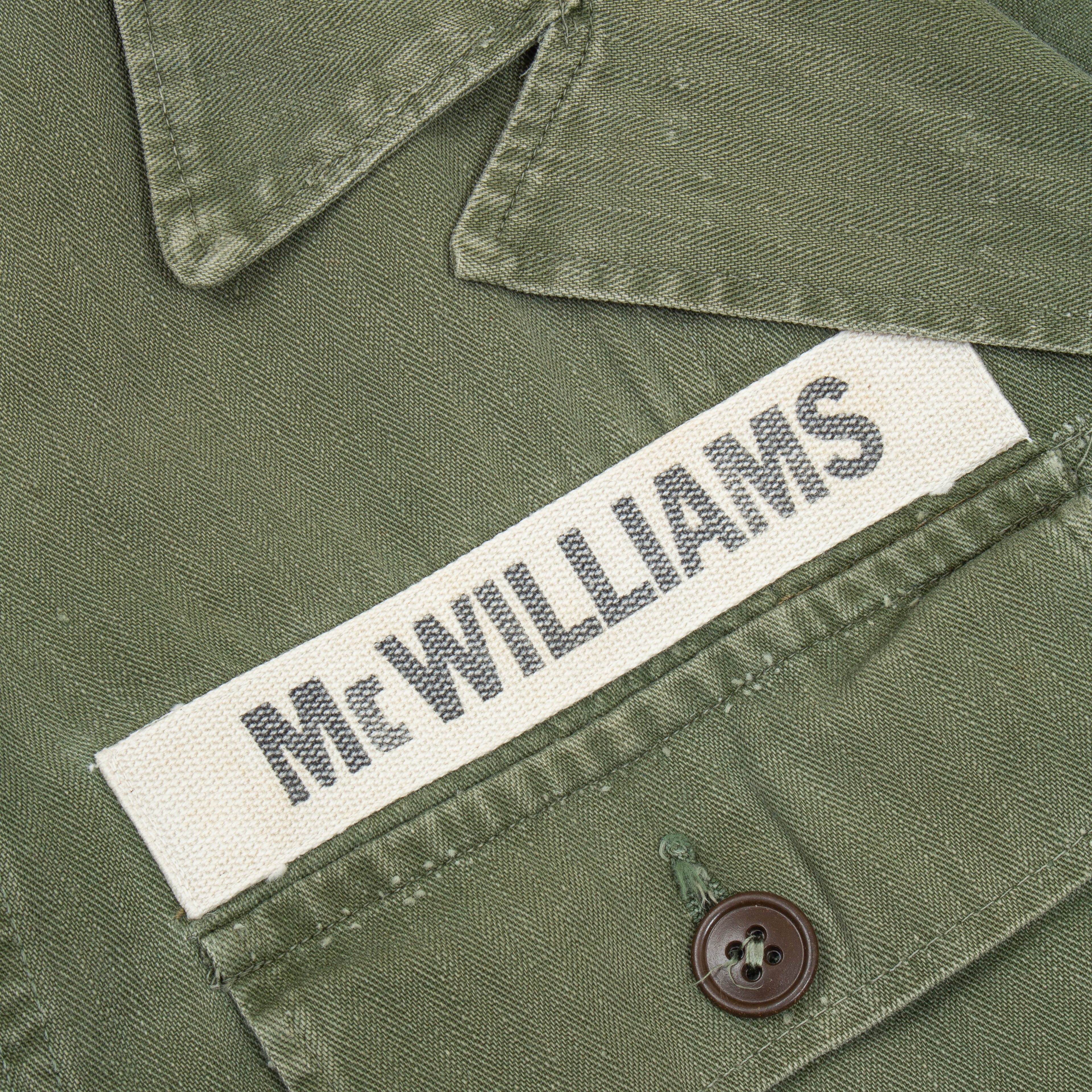 50s Vintage 'McWilliams' US Army HBT Utility Shirt - Medium - Image 3
