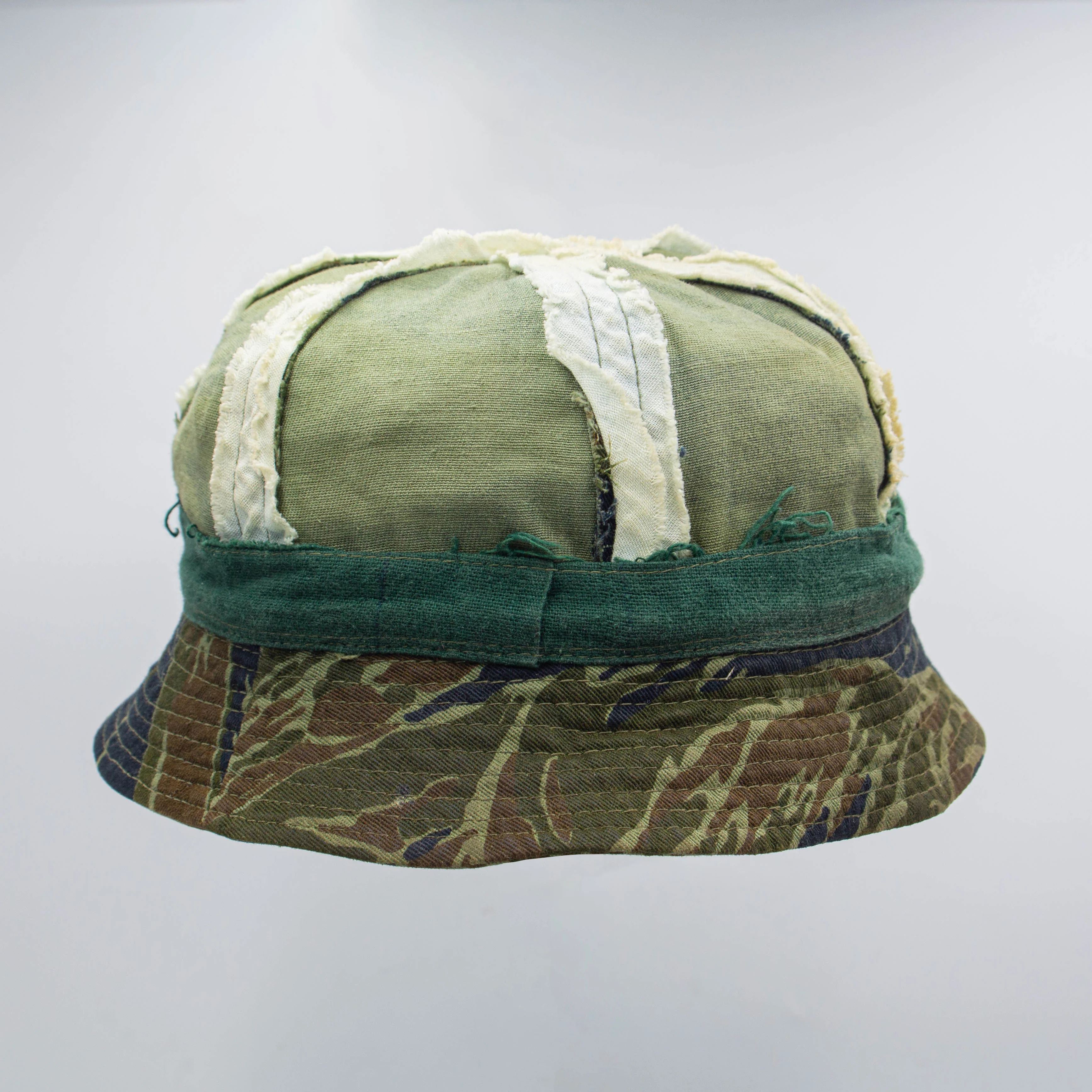 Original 60s Vietnam War Thai Tailor-Made Tigerstripe Beachball Boonie - Size 7 1/4 - Image 3