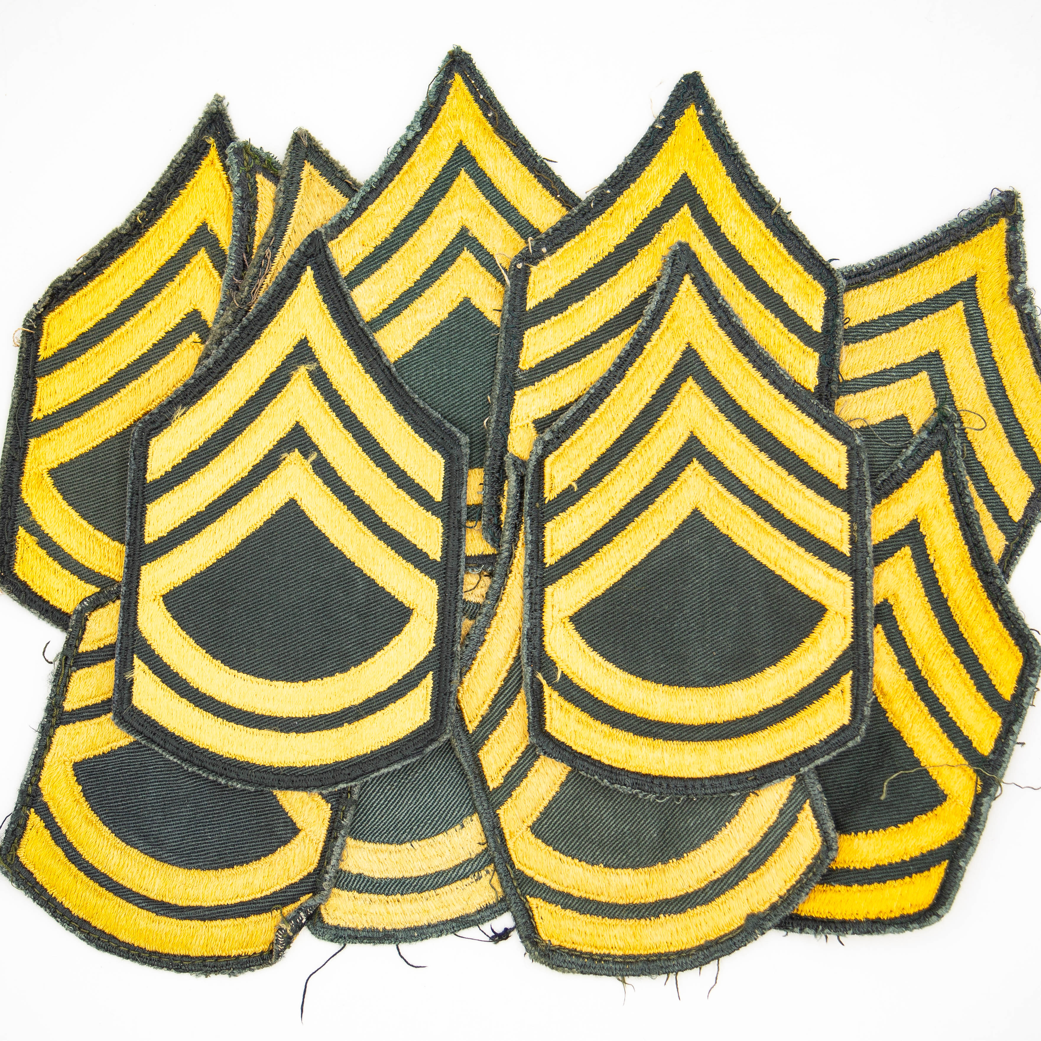 60s Vietnam War US Army Cut Edge Sergeant First Class (SFC) Rank Patch Set - Image 3