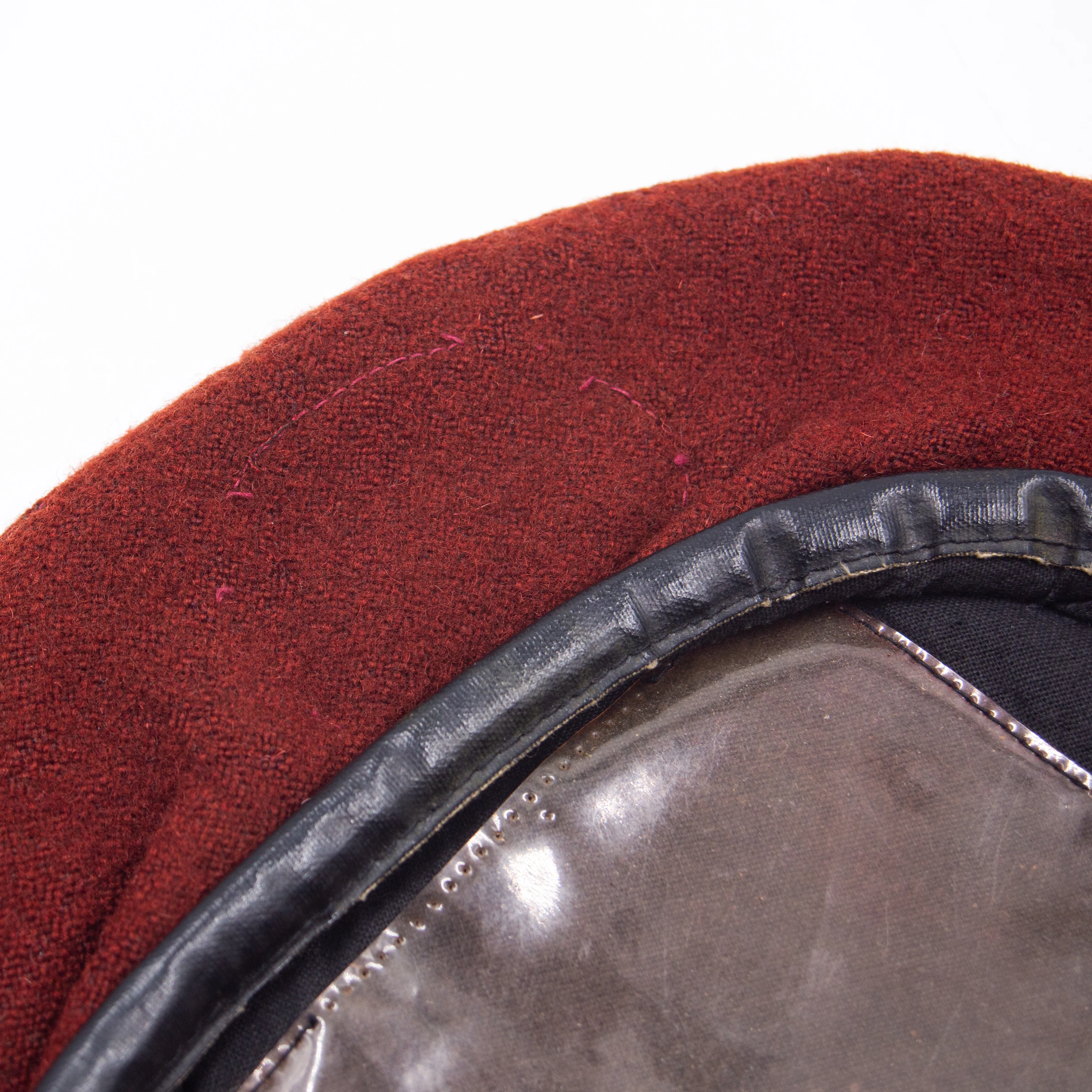 Original 60s Vietnam War Vietnamese Tailor-Made Red Wool Beret - Image 2