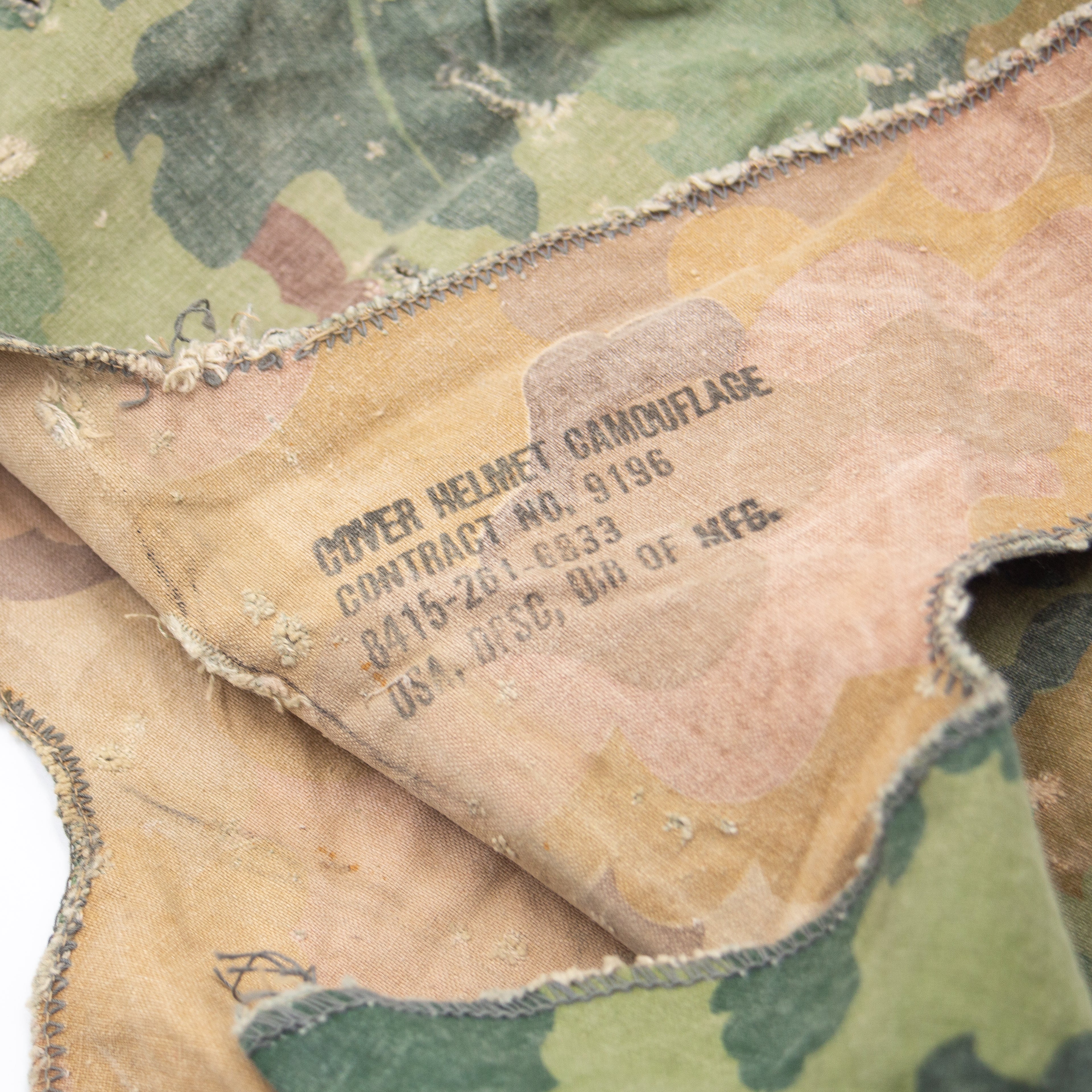 Original Vietnam War Mitchell Pattern M1 Helmet Cover - Image 3