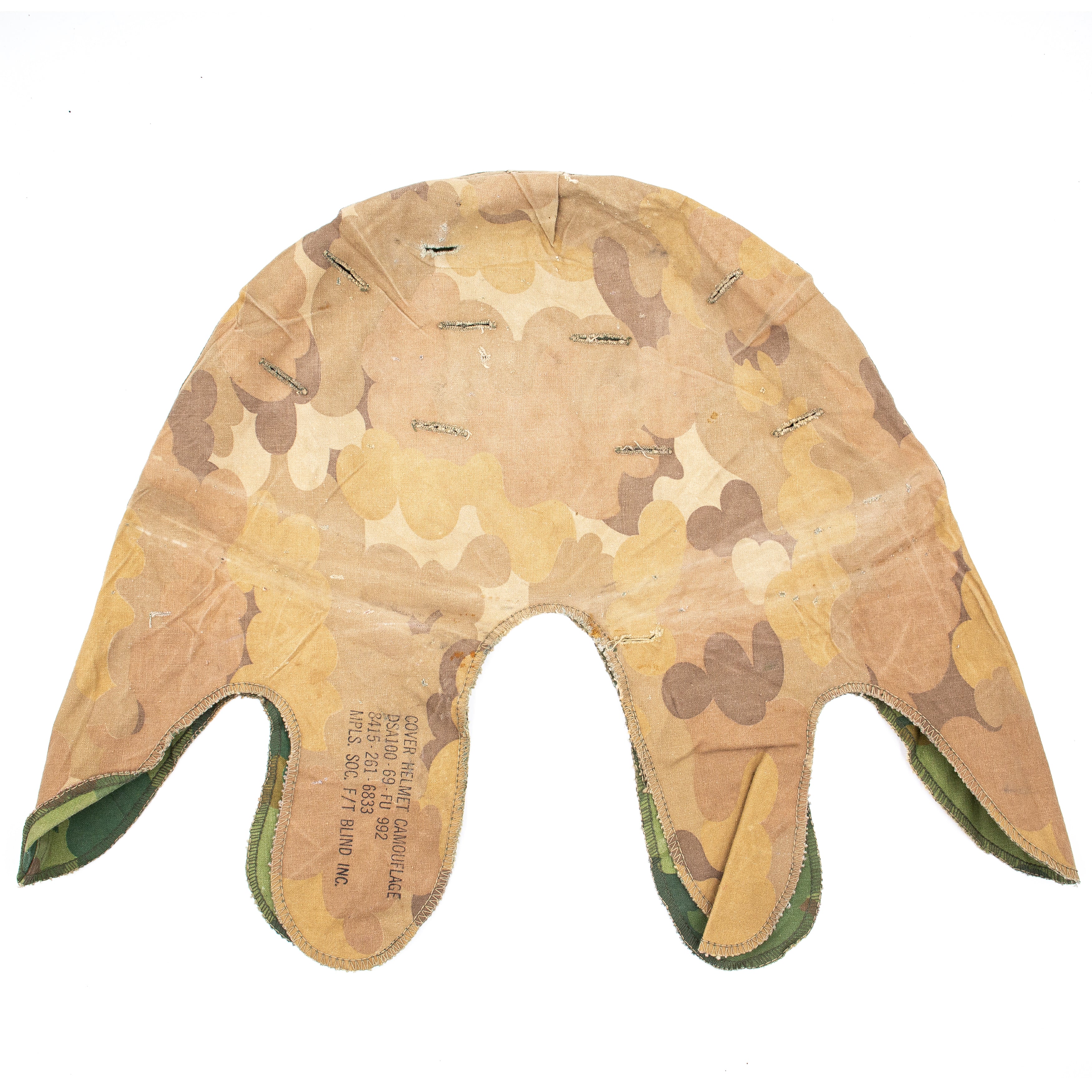 Original Vietnam War Mitchell Pattern M1 Helmet Cover - Image 4