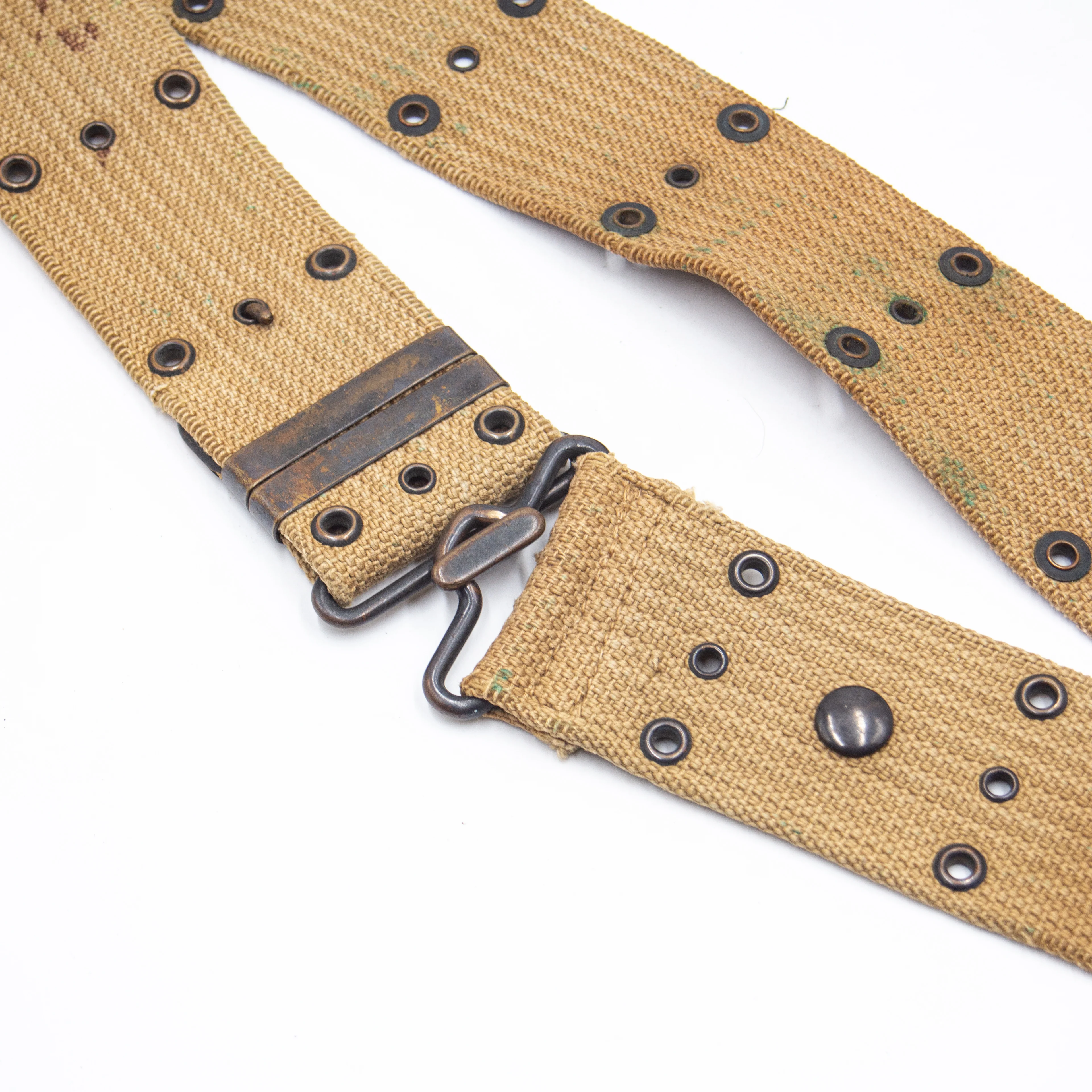 Original WW1 US Khaki M1912 Mills Webbing Pistol Belt - Image 2