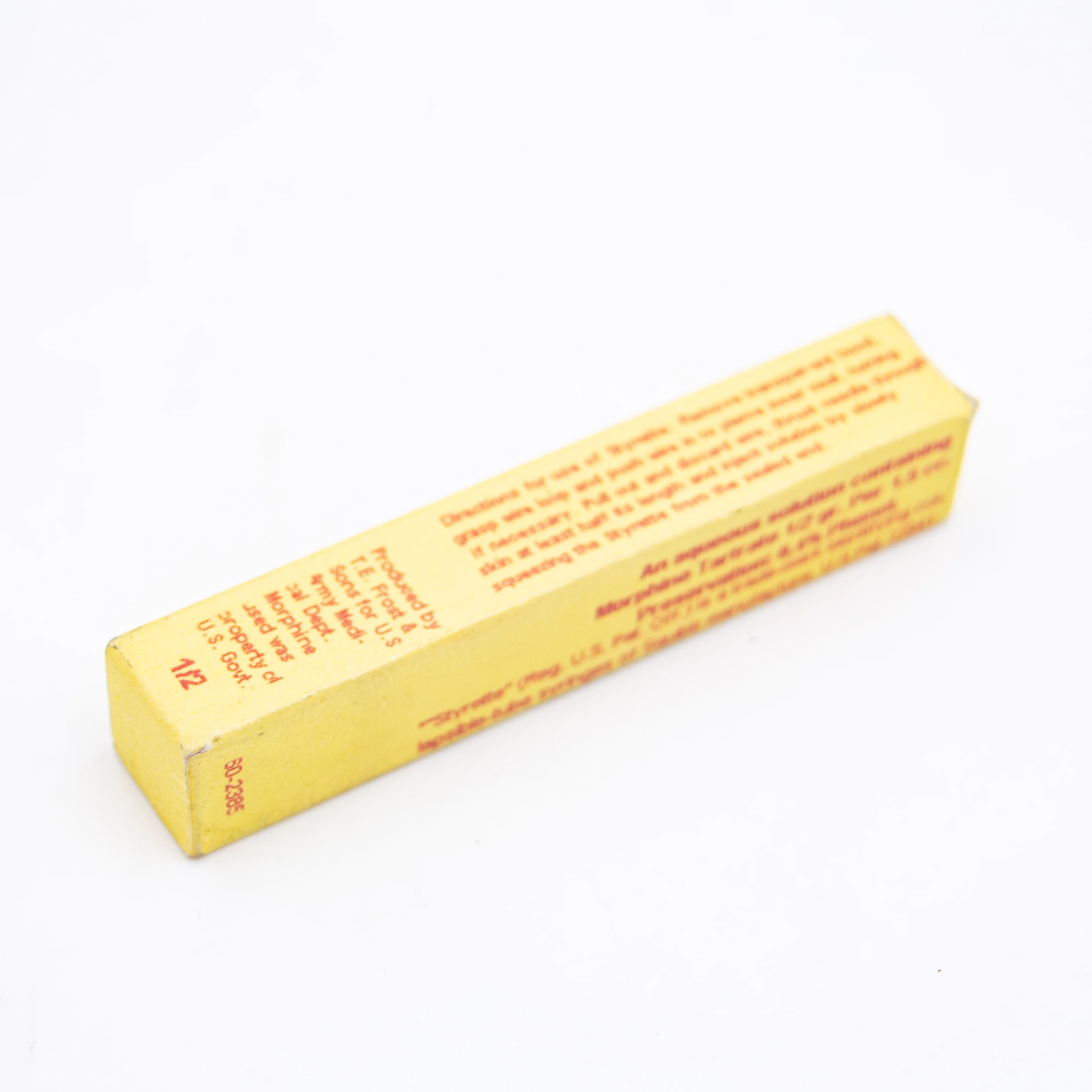Reproduction Vietnam War Medical Morphine Tartrate Syrette Packet - Image 2